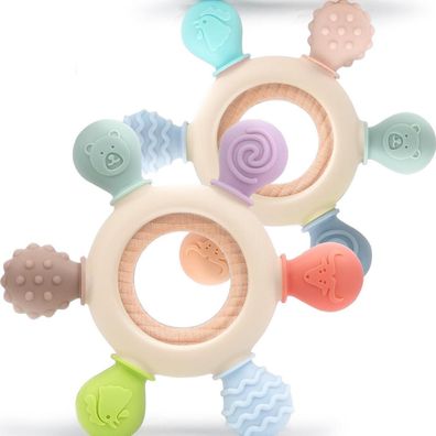 OKONKN Beißring Baby, Zahnungshilfe Spielzeug aus Silikon für Jungen & Mädchen