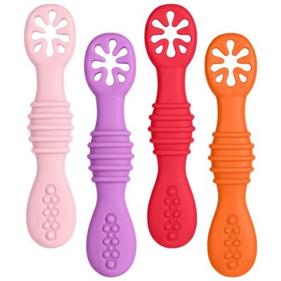 Vicloon Baby Lernlöffel Silikon, 4 Stück, weich und flexibel, BPA-frei, ideal
