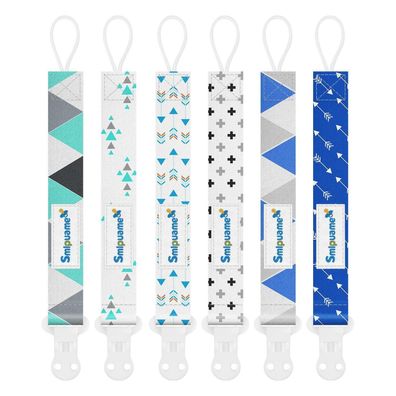 Smlpuame 6er Pack Baby Schnullerketten aus Stoff, BPA-frei, universell passend