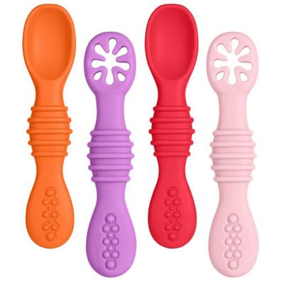 Vicloon Baby Lernlöffel Silikon, 4 Stück, weich & flexibel, BPA-frei, ideal ab