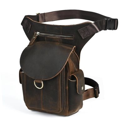 Handadsume Herren Canvas + Leder Motorrad Beintasche Hüfttasche Drop Leg Tasche