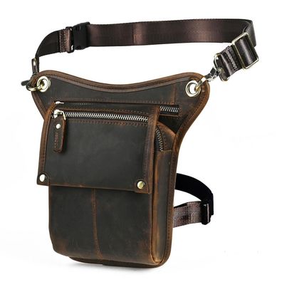 Handadsume Herren Canvas Leder Motorrad Reiten Beintasche Hüfttasche Drop Leg