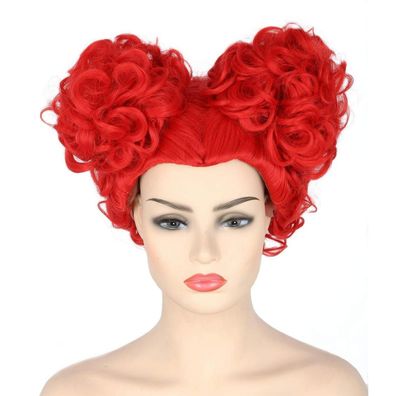 Topcosplay Rote Herzkönigin Perücke, kurze Cosplay-Perücke für Halloween