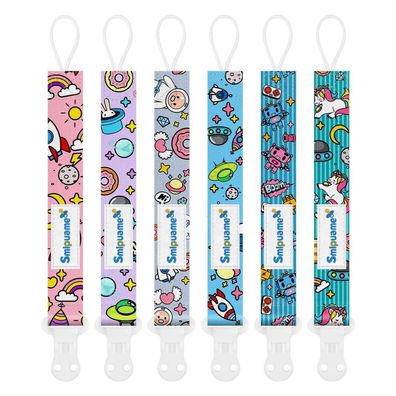 Smlpuame Baby Schnullerkette Mädchen, 6er Set BPA-frei, Stoff Schnullerband