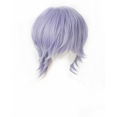 LeMarnia Anime Cosplay Perücke Hellviolett Herren Kurz, Hitzebeständig, für
