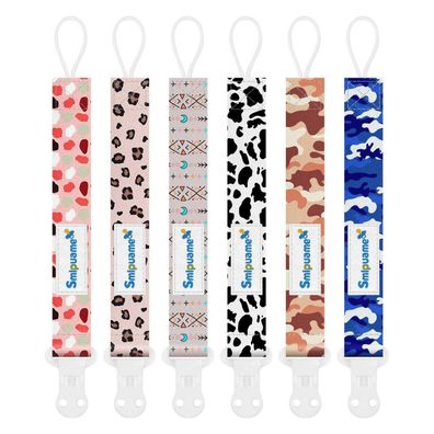 Smlpuame Baby Schnullerkette 6 Stück BPA-Frei für Mädchen & Jungen, Stoff mit