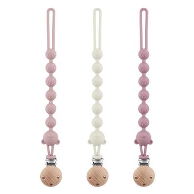 DOUUCO 3er-Pack Silikon Schnullerkette für Mädchen & Jungen, BPA-frei