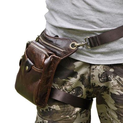 Xieben Leder Drop Bein Tasche für Herren und Damen, Kaffee - Vielseitige