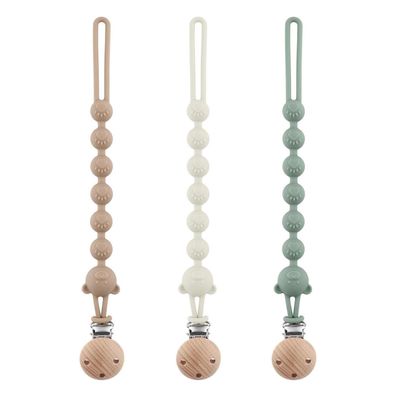 3er-Pack Silikon Schnullerkette für Mädchen & Jungen, mit Namen, BPA-frei