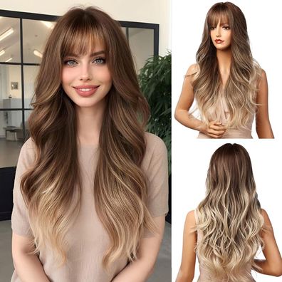 Esmee 24 Zoll Lockige Haar Perücke für Frauen - Braun Ombre Blonde Synthetik