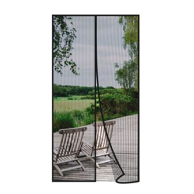 Magnet Fliegengitter Tür 90x240cm Schwarz - Insektenschutz für Balkon