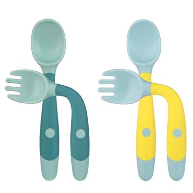 Vicloon Baby Lernlöffel Set (2 Stück) - BPA-frei, flexibel und weich für Babys