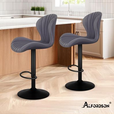 Alfordson Barhocker Set (2 Stück) - Höhenverstellbar, Schwenkbar, mit