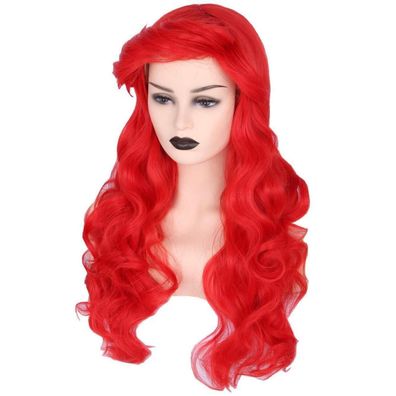 Topcosplay Perücke Rot - Hochwertige lockige Halloween & Cosplay Perücke für