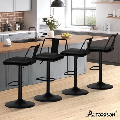 Alfordson Barhocker-Set (2 Stück) - Höhenverstellbar, drehbar, mit Rückenlehne