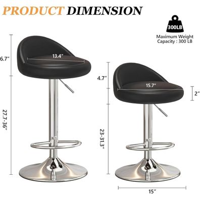 XUEGW Barhocker-Set (4 Stück) - Drehbar, höhenverstellbar, mit niedriger