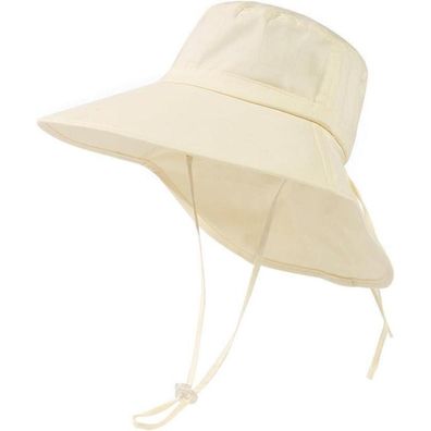 TOP-EX Damen Sonnenhut Baumwolle UPF 50+ mit Nackenschutz, Breite Krempe