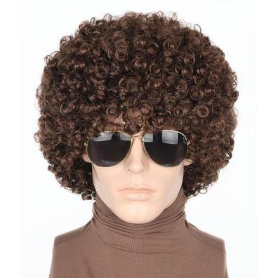 LeMarnia Dunkelbraun 70er Afro-Perücke für Herren - Perfekt für Halloween und