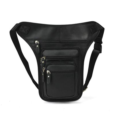 Le'aokuu Herren Echtleder Motorrad Taktik Gürteltasche Drop Leg Cross Over Bag