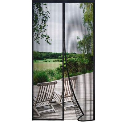 Risareyi Fliegengitter Tür Magnet 125x205cm Schwarz - Insektenschutz Balkontür