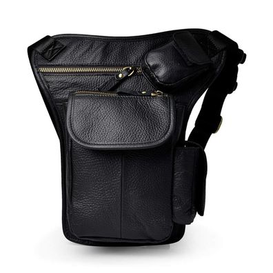 Le'aokuu Herren Echtleder Beinbeutel Drop Leg Thigh Bag Motorrad Tactical