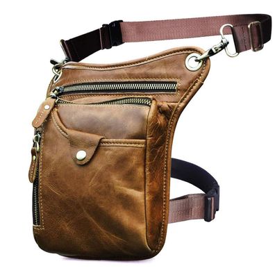 Le'aokuu Herren Leder Beinbeutel Tasche - Verstellbar, Abnehmbar, für Reisen