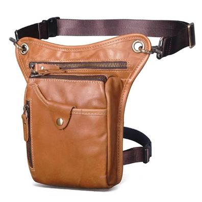 Le'aokuu Herren Echt Leder Beinbeutel Oberschenkeltasche Hüfttasche Wandern