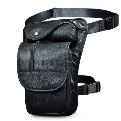 Le'aokuu Herren Echtleder Beinbeutel Drop Leg Thigh Bag Lässig Outdoor