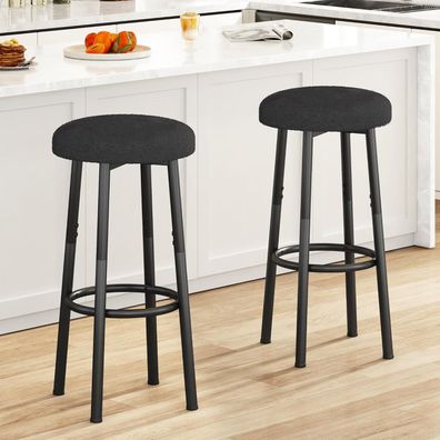 YMYNY Barhocker 2er Set, 67 cm Barstuhl ohne Lehne, Küchenhocker Schwarz mit