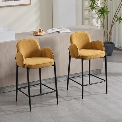 Dayalane Barhocker 4er Set, modern mit Chenille-Sitzpolster, doppelschichtiger