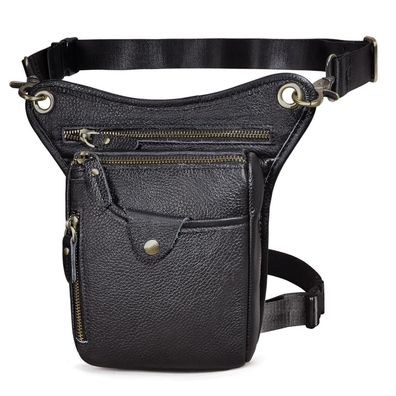 Le'aokuu Herren Echt Leder Beinbeutel Beintasche Oberschenkeltasche für Reisen