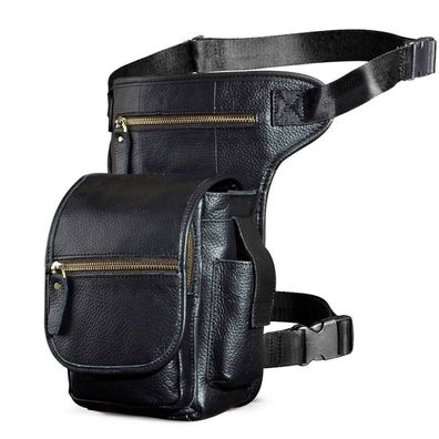 Le'aokuu Herren Leder Beinbeutel Hüfttasche Drop Leg Thigh Bag für Radfahren