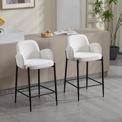 Dayalane Barhocker 4er Set, Moderner Barstuhl mit Chenille-Sitzpolster und