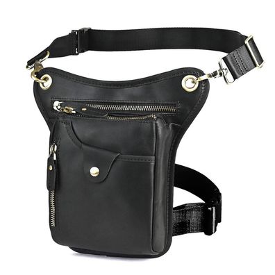 Le'aokuu Herren Echt Leder Beinbeutel Tasche für Reisen, Wandern, Klettern