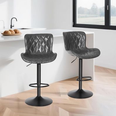 Youhauchair Barhocker 3er Set, höhenverstellbar, mit Lehne und Fußstütze