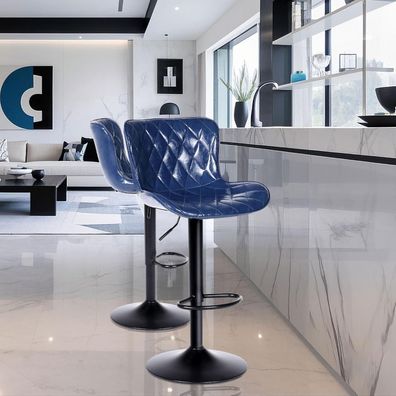 Youhauchair Barhocker 2er Set, höhenverstellbar, mit Lehne und Fußstütze