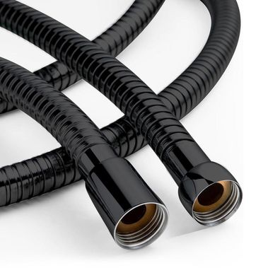 OFFO Hochdurchfluss Duschschlauch Schwarz 1,6m, mit Verdrehschutz, 11mm