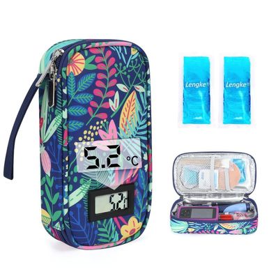 Youshares Insulin Kühltasche mit Temperaturanzeige und 2 TSA-Kühlakkus