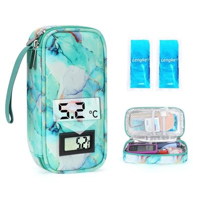 Youshares Insulin Kühltasche mit Temperaturanzeige und 2 TSA-Kühlakkus
