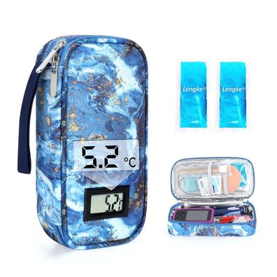 Youshares Insulin Kühltasche mit Temperaturanzeige, 2 TSA-Kühlakkus, für