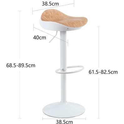 Younike Barhocker 2er Set, höhenverstellbar, 360° drehbar mit Fußstütze, Weiß