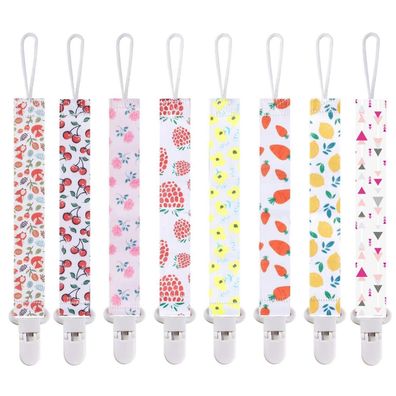 Smlpuame Baby Schnullerkette Mädchen, 8 Stück BPA-Frei Stoff Schnullerband für