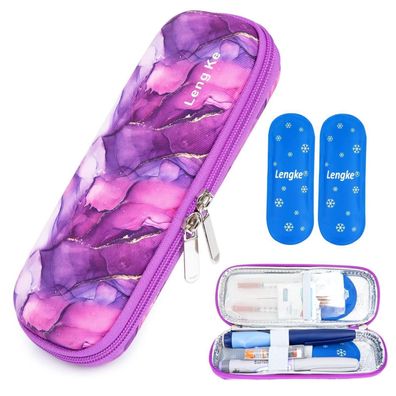 Youshares Insulin Kühltasche Marmor Lila, Tragbare EVA Etui für Insulin Pen