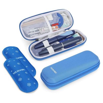 Youshares Insulin Kühltasche mit 2 Kühlakkus, TSA Diabetiker Tasche für
