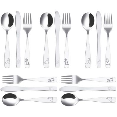 Gatphy Kinderbesteck Set 15-teilig aus Edelstahl für Kinder ab 1 Jahr, 5x