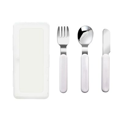 VANRA 3-teiliges Kinderbesteck-Set aus Edelstahl mit Etui, spülmaschinenfest