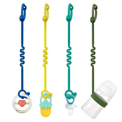 ROWFEN Schnullerkette Silikon, 4 Stück, verstellbar, für Kinderwagen