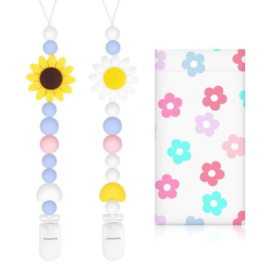 Bingtoo 2er Pack Baby Schnullerkette Silikon mit Sicherheitsclip - Ideal als