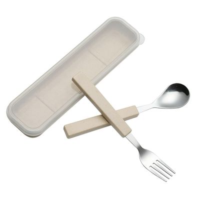 VANRA Kinderbesteck Set 2-teilig 18/10 Edelstahl Löffel Gabel Set mit Reiseetui