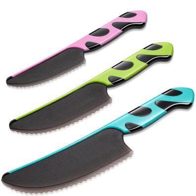 Goodchef 3-teiliges Kindermesser-Set, Montessori Lernmesser mit Keramik-Schäler